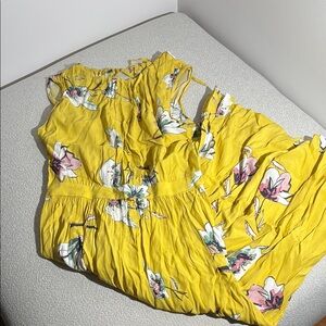 Zara Yellow Floral Midi Dress